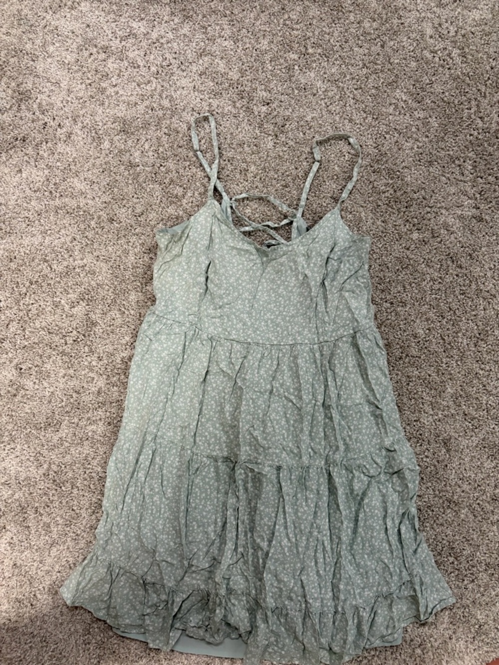 Hollister Mint Green Floral Tie-Back Sundress